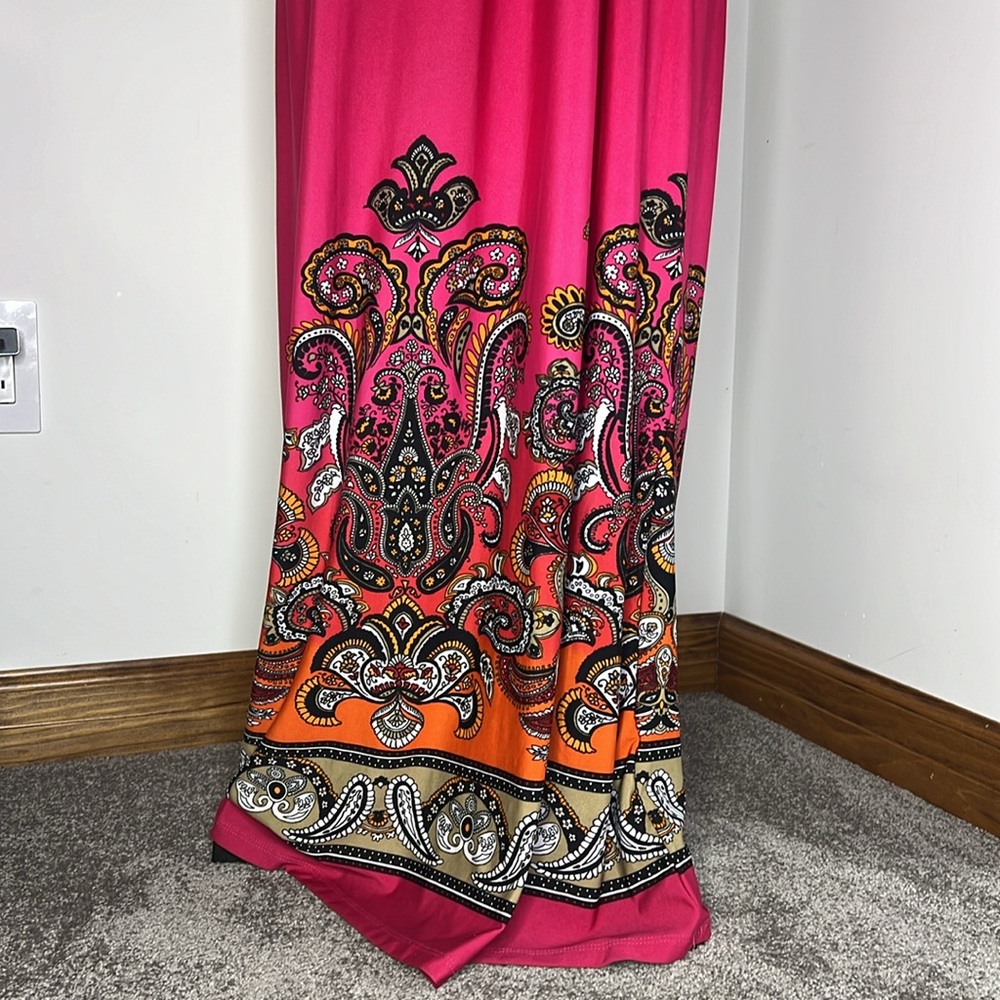 Venus Women’s Pink Smocked Bodice Strapless Maxi Dress Size Small beach - Picture 5 of 8